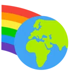 Globus mit Europa und Afrika + Regenbogen