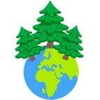 Globus mit Europa und Afrika + Nadelbaum