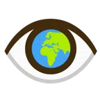 Globus mit Europa und Afrika + Auge