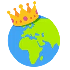 Globus mit Europa und Afrika + Krone