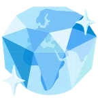 Globus mit Europa und Afrika + Edelstein