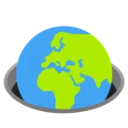 Globus mit Europa und Afrika + Loch