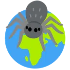Globus mit Europa und Afrika + Spinne