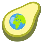 Globus mit Europa und Afrika + Avocado