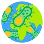 Globus mit Europa und Afrika + Mikrobe