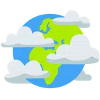 Globus mit Europa und Afrika + Wolke