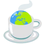 Globus mit Europa und Afrika + Heißgetränk