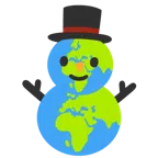 Globus mit Europa und Afrika + Schneemann ohne Schneeflocken