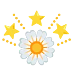 funkelnder Stern + gelbe Blüte