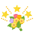 funkelnder Stern + Blumenstrauß