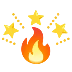 funkelnder Stern + Feuer