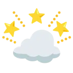 funkelnder Stern + Wolke