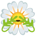 gelbe Blüte + sich die Augen zuhaltendes Affengesicht