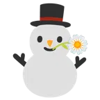 gelbe Blüte + Schneemann ohne Schneeflocken