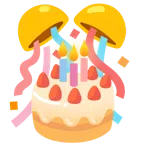 coriandoli + torta di compleanno