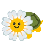 Schildkröte + gelbe Blüte