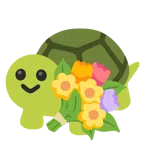 Schildkröte + Blumenstrauß