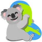 Koala + Globus mit Europa und Afrika