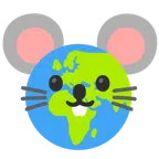 Mäusegesicht + Globus mit Europa und Afrika
