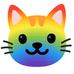 Katzengesicht + Regenbogen
