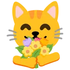 Katzengesicht + Blumenstrauß