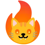 Katzengesicht + Feuer