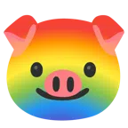 Schweinegesicht + Regenbogen
