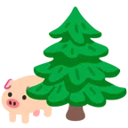 Schweinegesicht + Nadelbaum