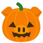 Schweinegesicht + Halloweenkürbis