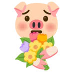 Schweinegesicht + Blumenstrauß