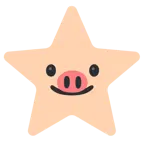 Schweinegesicht + weißer mittelgroßer Stern