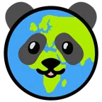 Panda + Globus mit Europa und Afrika