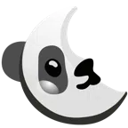 Panda + Mondsichel mit Gesicht rechts