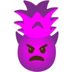 wütendes Gesicht mit Hörnern + Ananas