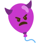 wütendes Gesicht mit Hörnern + Luftballon
