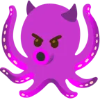 wütendes Gesicht mit Hörnern + Oktopus