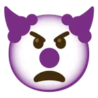 wütendes Gesicht mit Hörnern + Clown-Gesicht