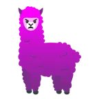 wütendes Gesicht mit Hörnern + Lama