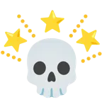 calavera + estrella brillante
