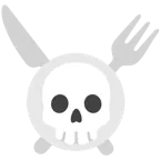 calavera + cuchillo y tenedor con un plato