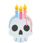 calavera + tarta de cumpleaños
