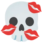 calavera + marca de beso