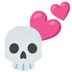 calavera + dos corazones