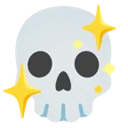 calavera + corazón brillante