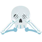 calavera + mono con los ojos tapados