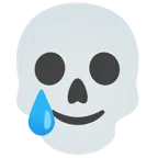 calavera + cara sonriente con lágrima