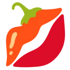 marca de beso + chile picante