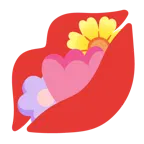 marca de beso + tulipán