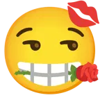 marca de beso + rosa