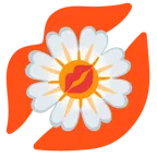 marca de beso + flor